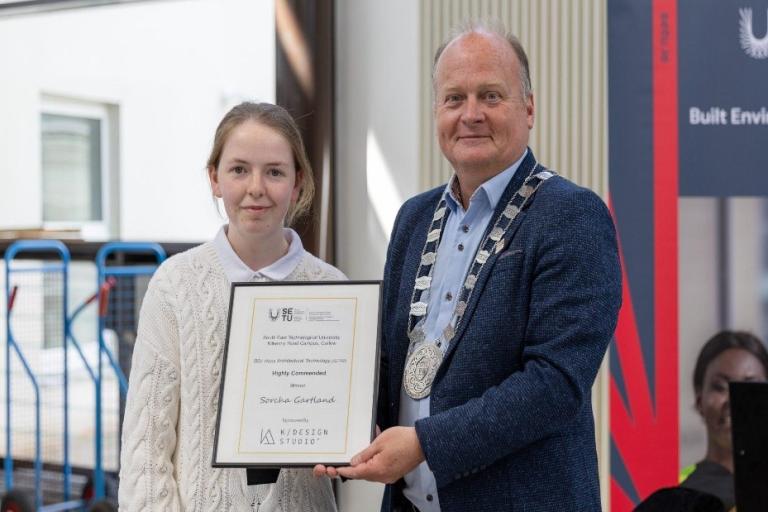 Student presented with award