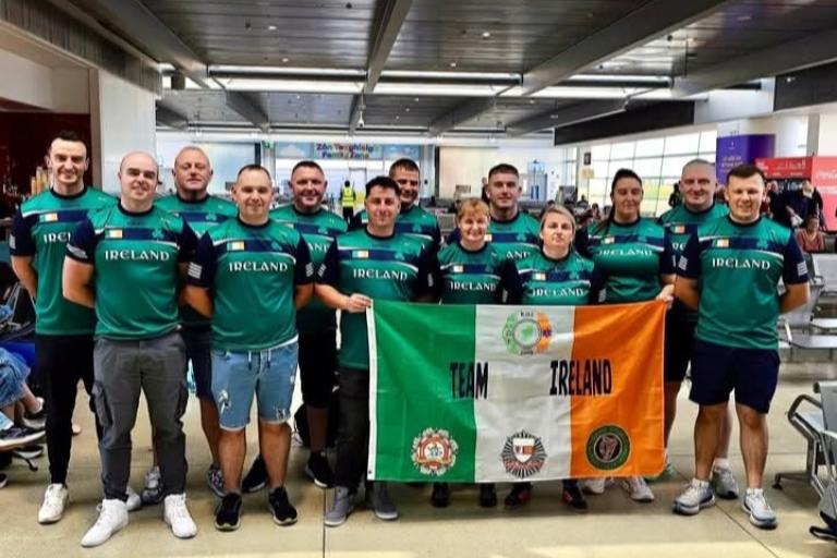 Group with Irish Flag