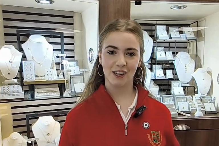 Girl in jewellery shop