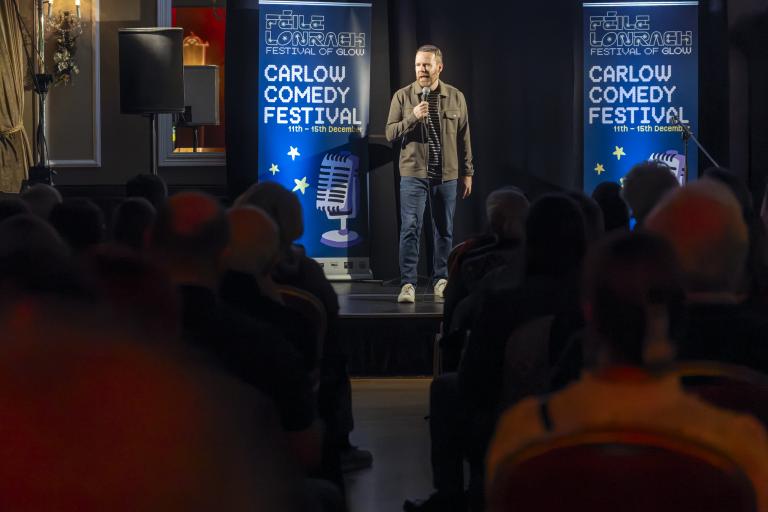 Man looking at crowd