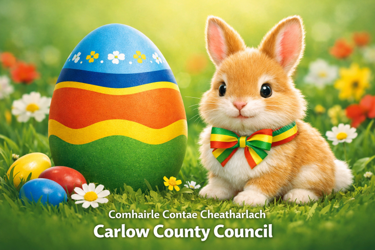 AI Generated Illustration of a Bunny and Easter Egg 