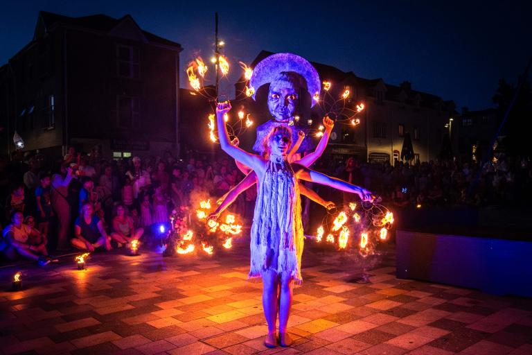 Lady with fire