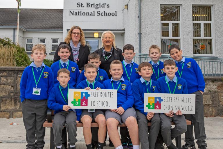 Group of children outside school