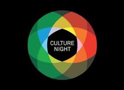 Culture Night 2024 Coloured Circle on Black Background