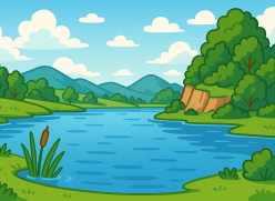 Lake with trees