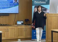 Woman giving a talk