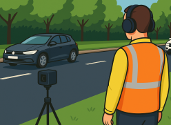 man with camera for survey traffic