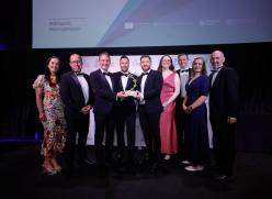 Group accepting award
