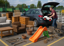 Man unloading car