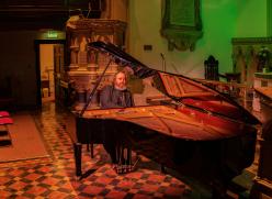 man playing piano