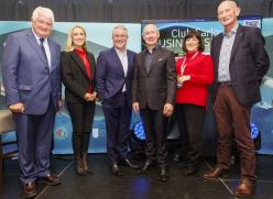 Group standing on stage