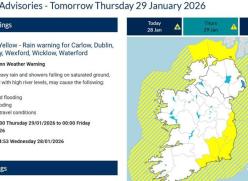 weather warning with map