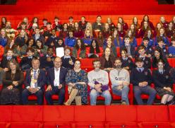 Students in a large theatre