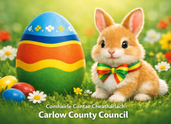 AI Generated Illustration of a Bunny and Easter Egg 