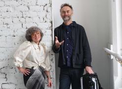 Man and woman with golf bag