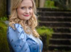Lady in blue dress