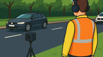 man with camera for survey traffic