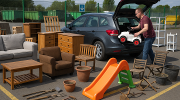 Man unloading car