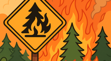 Fire Forest and Sign