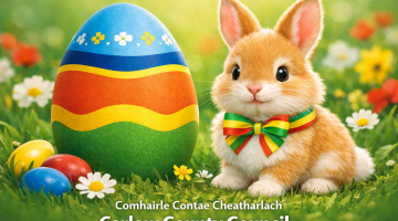 AI Generated Illustration of a Bunny and Easter Egg 