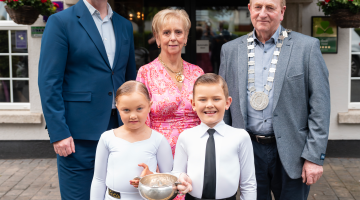 Dancers with trophy