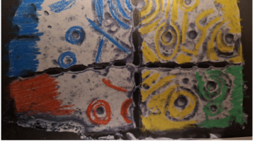 Coloured stones with etchings